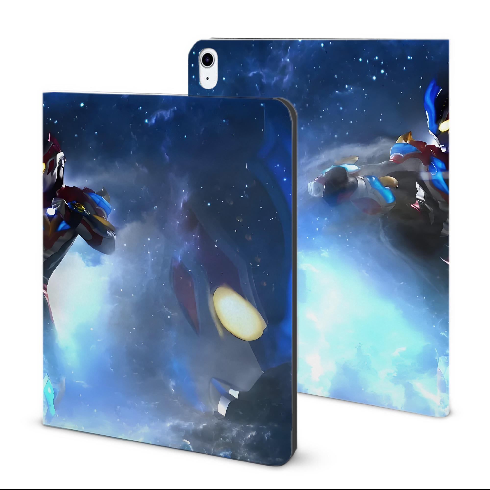 （画像用） ウルトラマン Ultraman IPad ケース ブック型 PUレザー TPU 耐衝撃 軽量 薄型 ペン収納なし 全面保護 IPad 各モデル対応